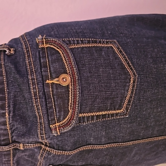 VTG WAH JEANS 1970s Denim Godet Longline Skirt 14W - Picture 7 of 11